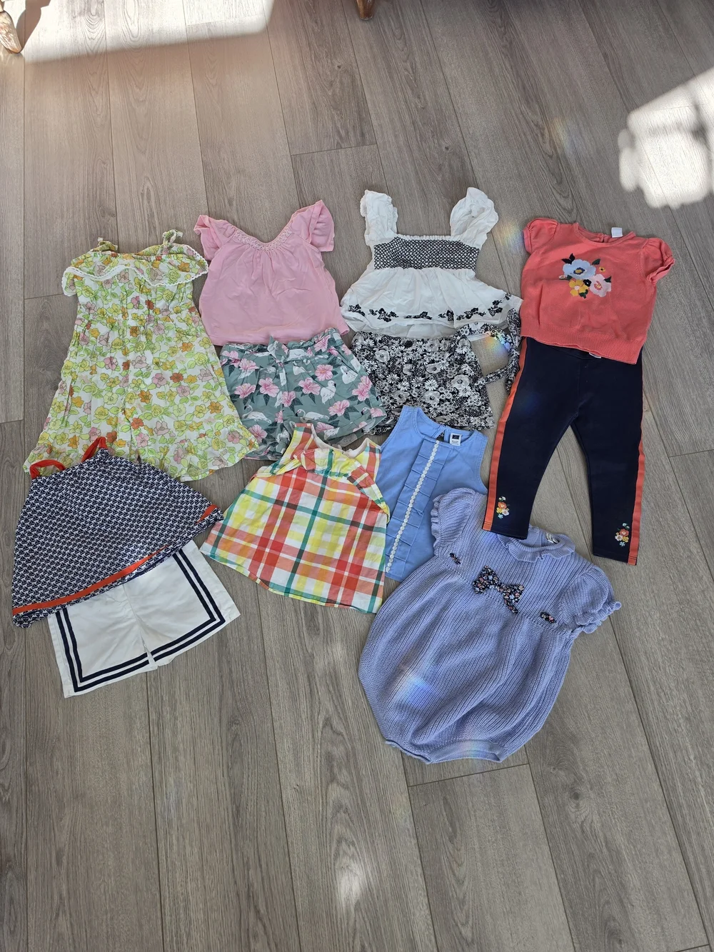 Janie And Jack Girls Mixed Clothing Bundle - Floral, Pink, Plaid, Lavender